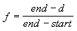 fórmula de intensidad de efecto de niebla basada en puntos iniciales y finales