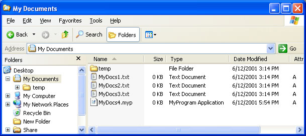 captura de pantalla del explorador de Windows en la vista de detalles