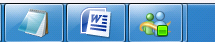 Botón de la barra de tareas de Windows Messenger con una superposición para indicar un estado disponible