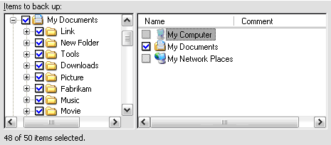 captura de pantalla del número de elementos seleccionados 