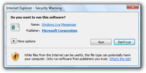 captura de pantalla de "do you want to run this software?" (¿Quiere ejecutar este software?) 