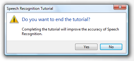 captura de pantalla de "do you want to end the tutorial?" (¿Desea finalizar el tutorial?) 