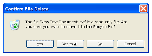 captura de pantalla del cuadro de diálogo "Confirmar eliminación de archivos" 