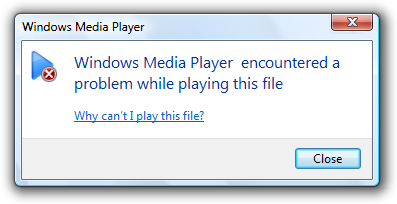 screen shot message media player can't play file 