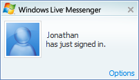 captura de pantalla del mensaje de inicio de sesión de Live Messenger 