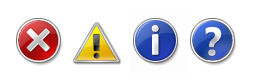 captura de pantalla de cuatro iconos estándar 