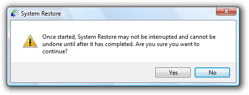 advertencia de captura de pantalla para no detener la restauración del sistema 