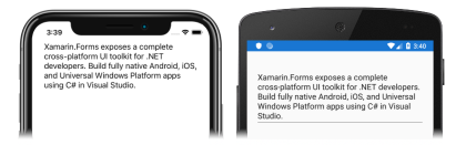 Captura de pantalla de un editor de tamaño automático, en iOS y Android