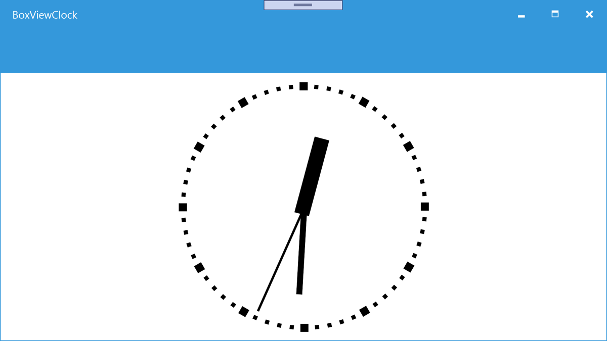 Reloj BoxView de WPF