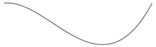 Gráfico de líneas que muestra una curva Bezier.