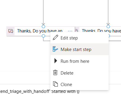 "a screenshot showing how to configure an element to run from here"