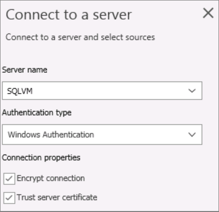 Data Migration Assistant: Connect to a server