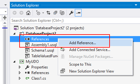 Herramientas de Data Lake para Visual Studio: Adición de referencia