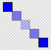 Rectángulos dibujados con diferentes valores de opacidad