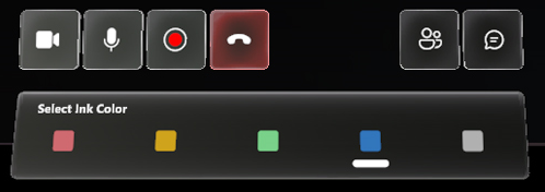 Captura de pantalla que muestra las opciones de color de la entrada de lápiz