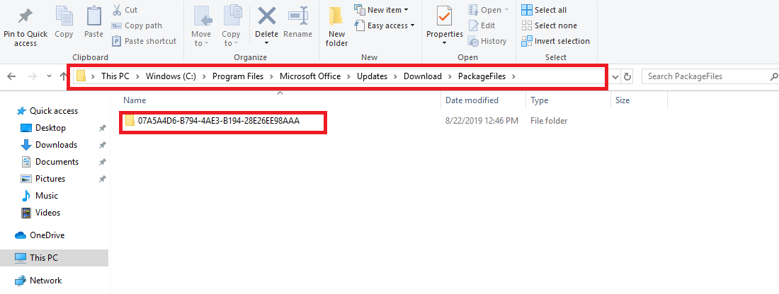 New created folder under Microsoft Office directory