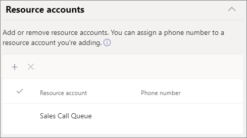Screenshot of resource account settings.