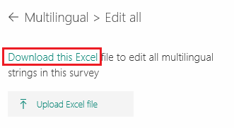 Kaikkien kielien muokkaaminen lataamalla Excel-tiedosto