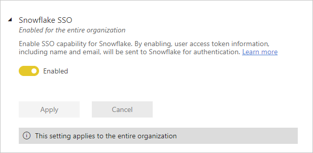 Screenshot of Snowflake (SSO)tenant switch.