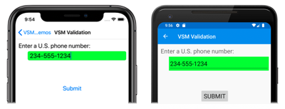Validation VSM : validation VSM d’état valide