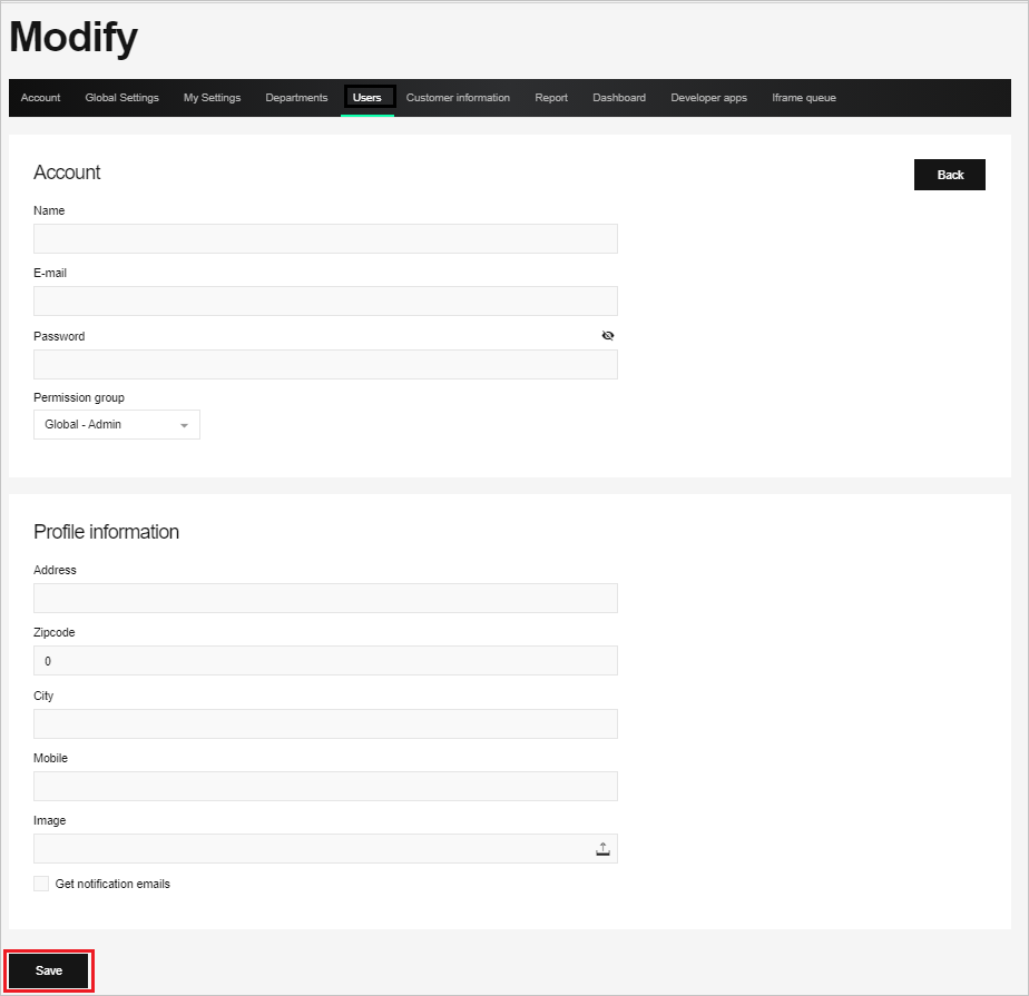 Modify Users