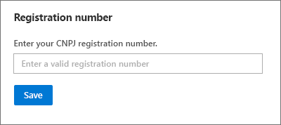 Capture d’écran du champ de numéro d’inscription pour le numéro C N P J.