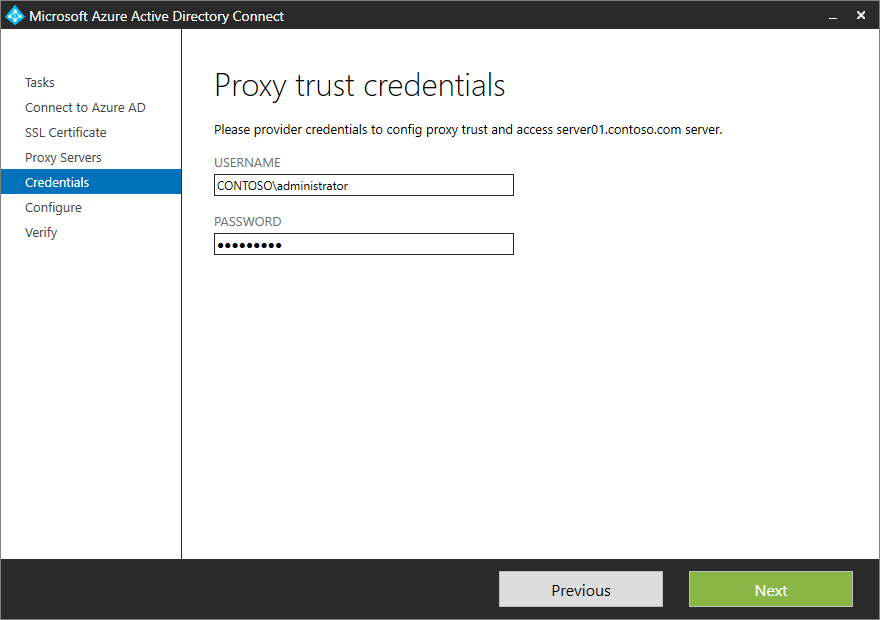 Proxy trust credentials