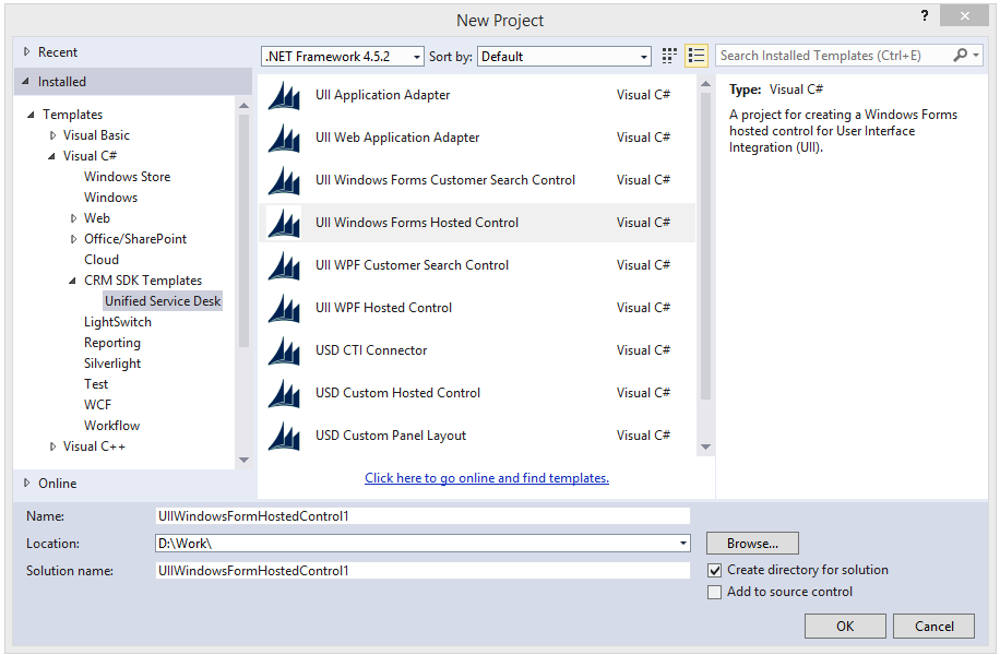 Créer un contrôle hébergé de formulaire Windows d’interface utilisateur.