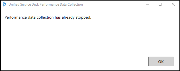 La collecte des performances des données est déjà arrêtée.