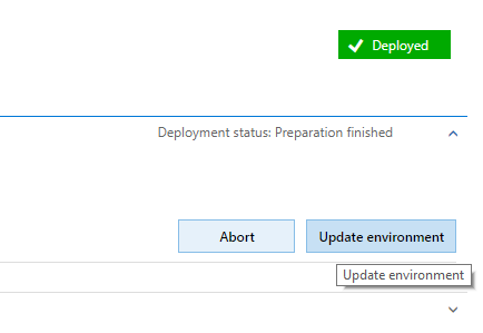 Update environment button.