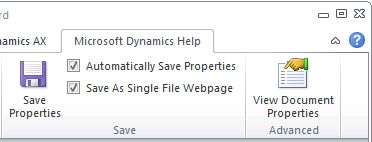 Click the document save properties
