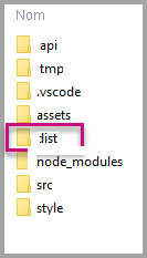 Screenshot of Windows Explorer, which shows the folder hierarchy of the Power BI visual project. The dist folder is highlighted.