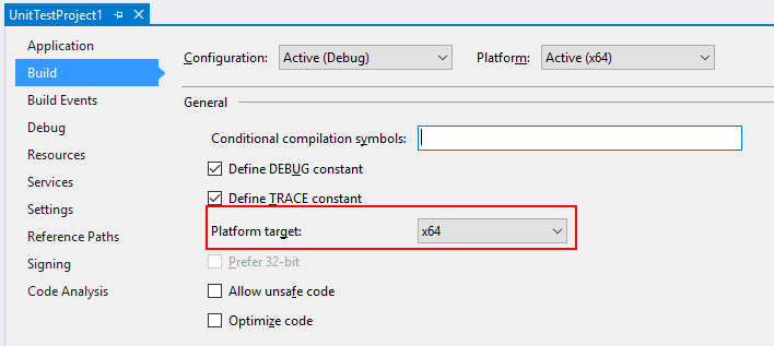 Kit SDK Azure Data Lake U-SQL - Configurer un projet x64