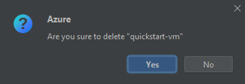 The delete virtual machine confirmation window.
