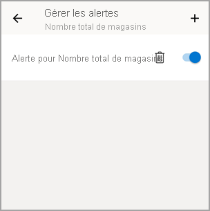 Screenshot of the Manage alert tile, showing the plus icon to add an alert.