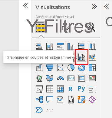 Screenshot of the line and clustered column chart icon in the Visualizations pane.