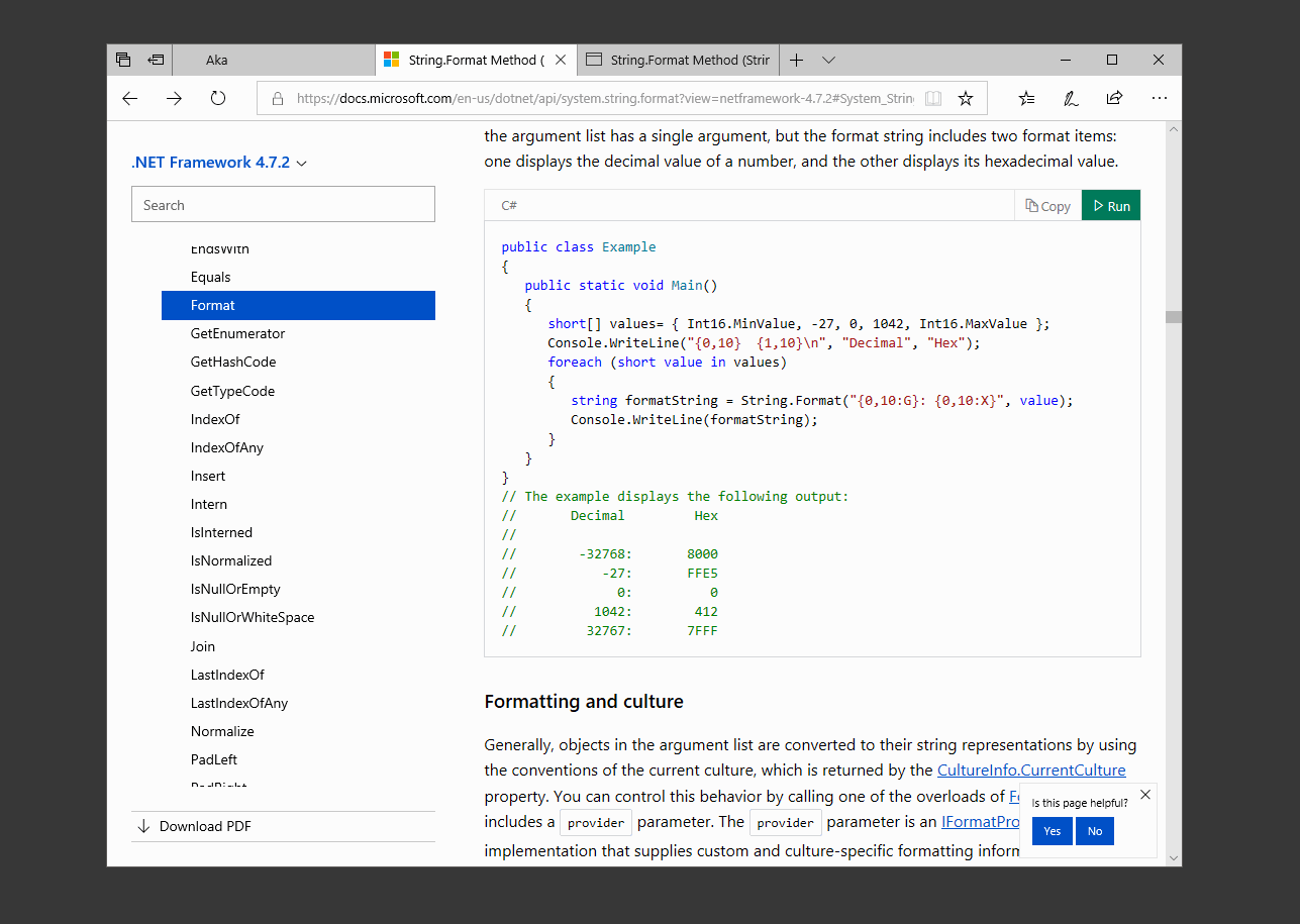 Code .NET interactif dans le navigateur
