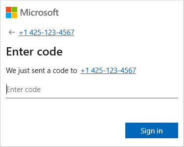 Enter the confirmation code sent via text message to the user's phone number