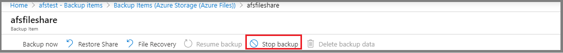Select Stop backup