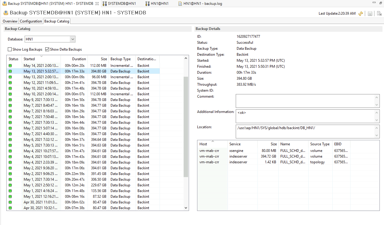 Capture d’écran montrant des rapports dans des clients natifs SAP HANA.
