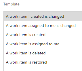 Modèles des notifications relatives aux éléments de travail