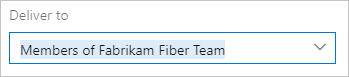 Capture d’écran montrant le nom d’une équipe pour la remise par e-mail.