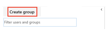 Capture d’écran du bouton Créer un groupe.
