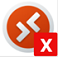 L’icône de l’extension Redirection multimédia avec un carré rouge et un x indique que le client ne peut pas se connecter à la redirection multimédia.
