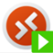 L’icône de l’extension Redirection multimédia avec un carré vert et une icône de bouton Lecture à l’intérieur, indiquant que la redirection multimédia fonctionne.