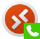 L’icône de l’extension Redirection multimédia avec un carré vert et une icône de téléphone à l’intérieur, indiquant que la redirection multimédia fonctionne.