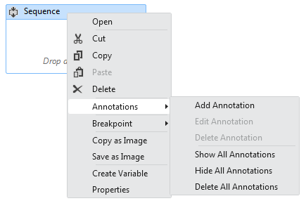 Capture d’écran montrant un menu permettant d’ajouter des annotations.