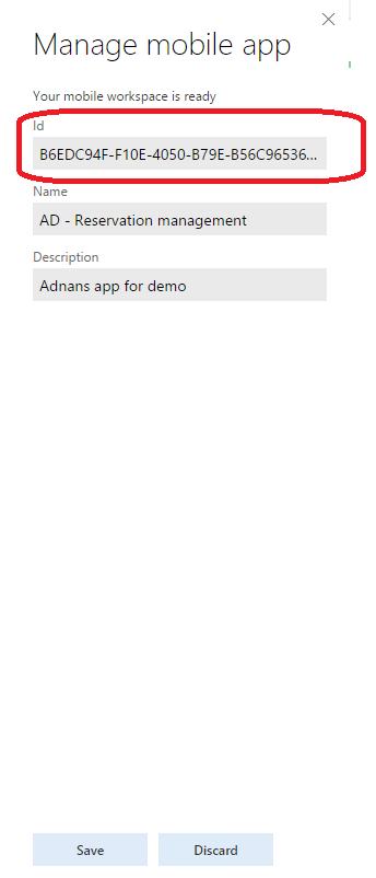 App ID in the workspace summary.