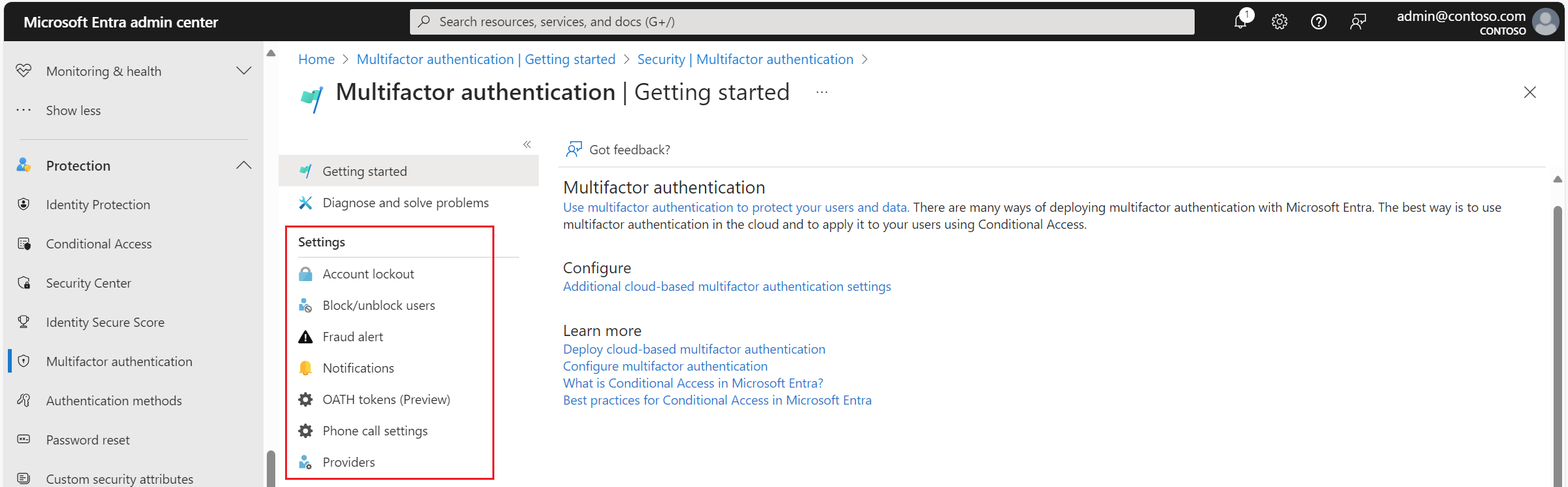 Paramètres de l’authentification multifacteur Microsoft Entra