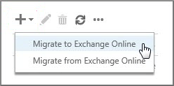 Sélectionnez Migrer vers Exchange Online.